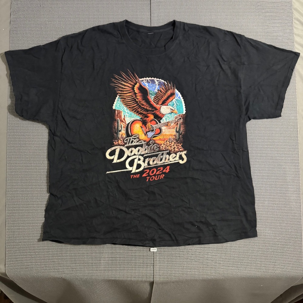 The Doobie Brothers 2024 Tour Graphic T-Shirt Black Mens Size Estimated 2XL